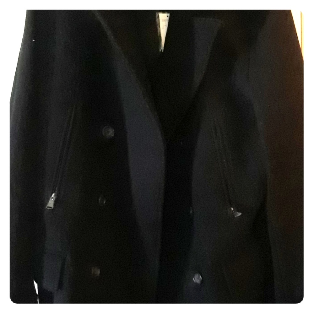 Men's black express peacoat